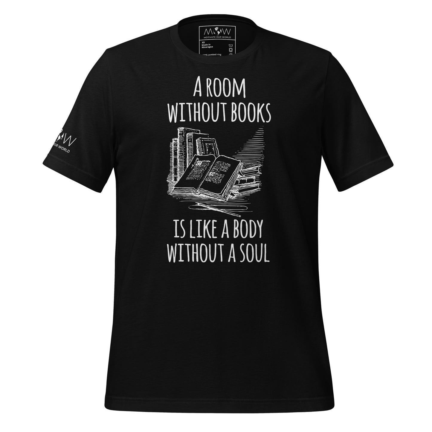 Room Without Books Black Motivational Men's T-Shirt