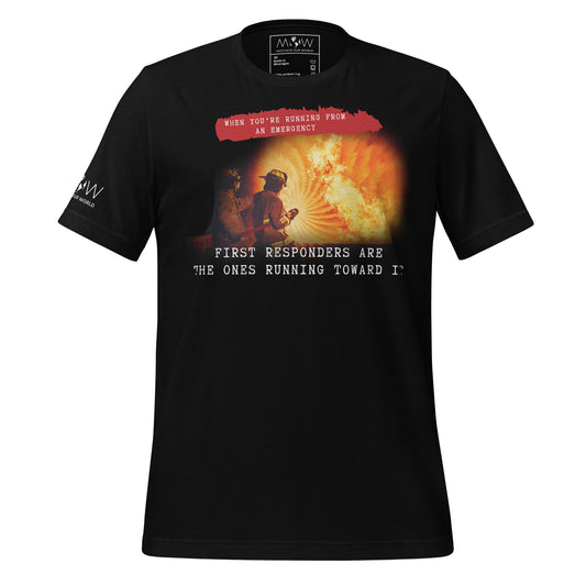 Running Toward the Flames Black Motivational Men's T-Shirt