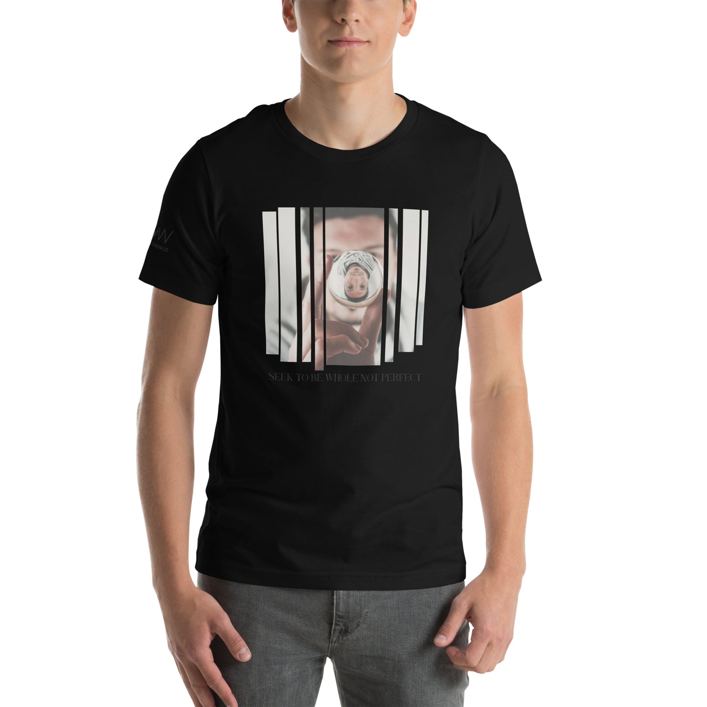 SEE LIFE FROM ALL ANGLES Men's 
Motivational Black T-Shirt