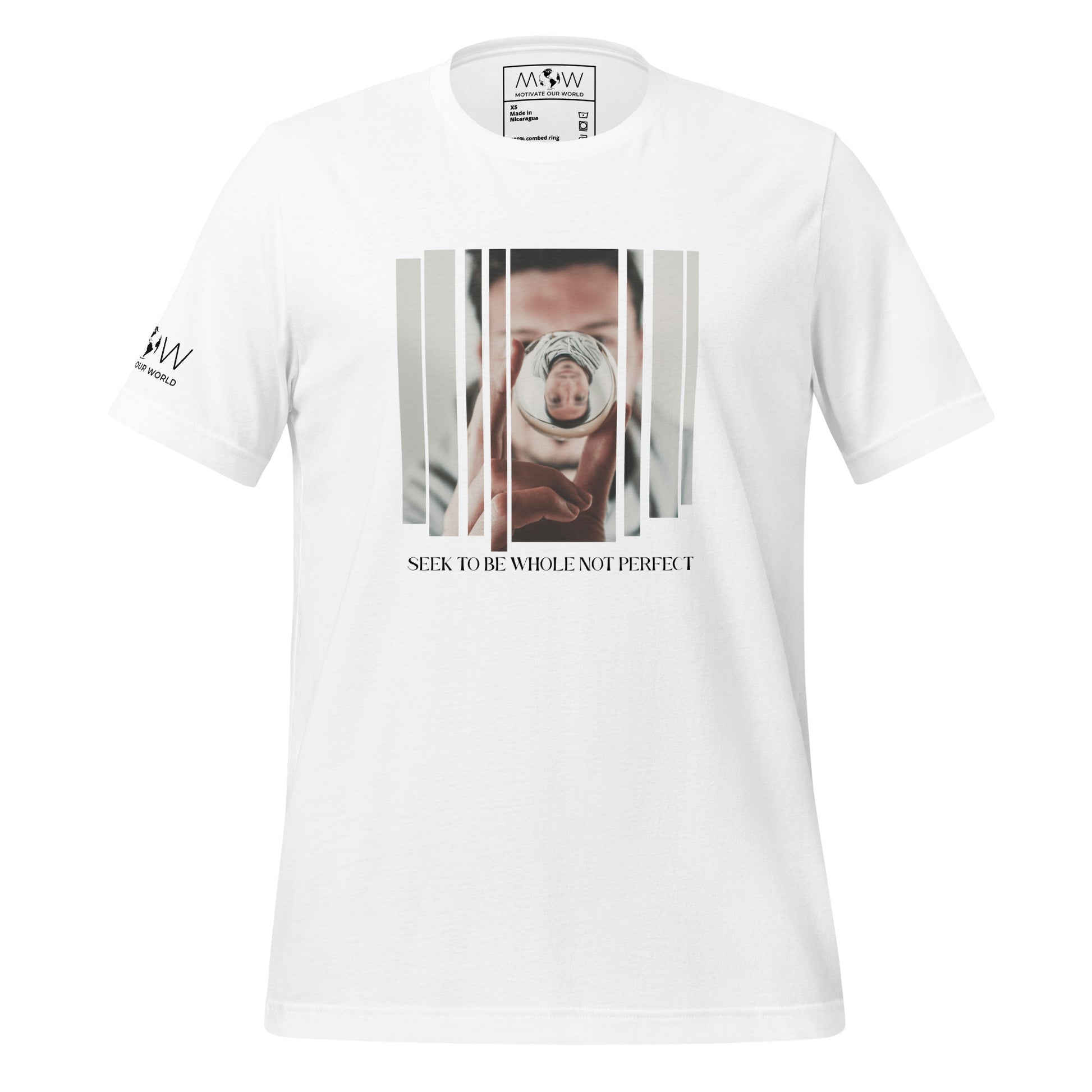 SEE LIFE FROM ALL ANGLES Men's 
Motivational White T-Shirt