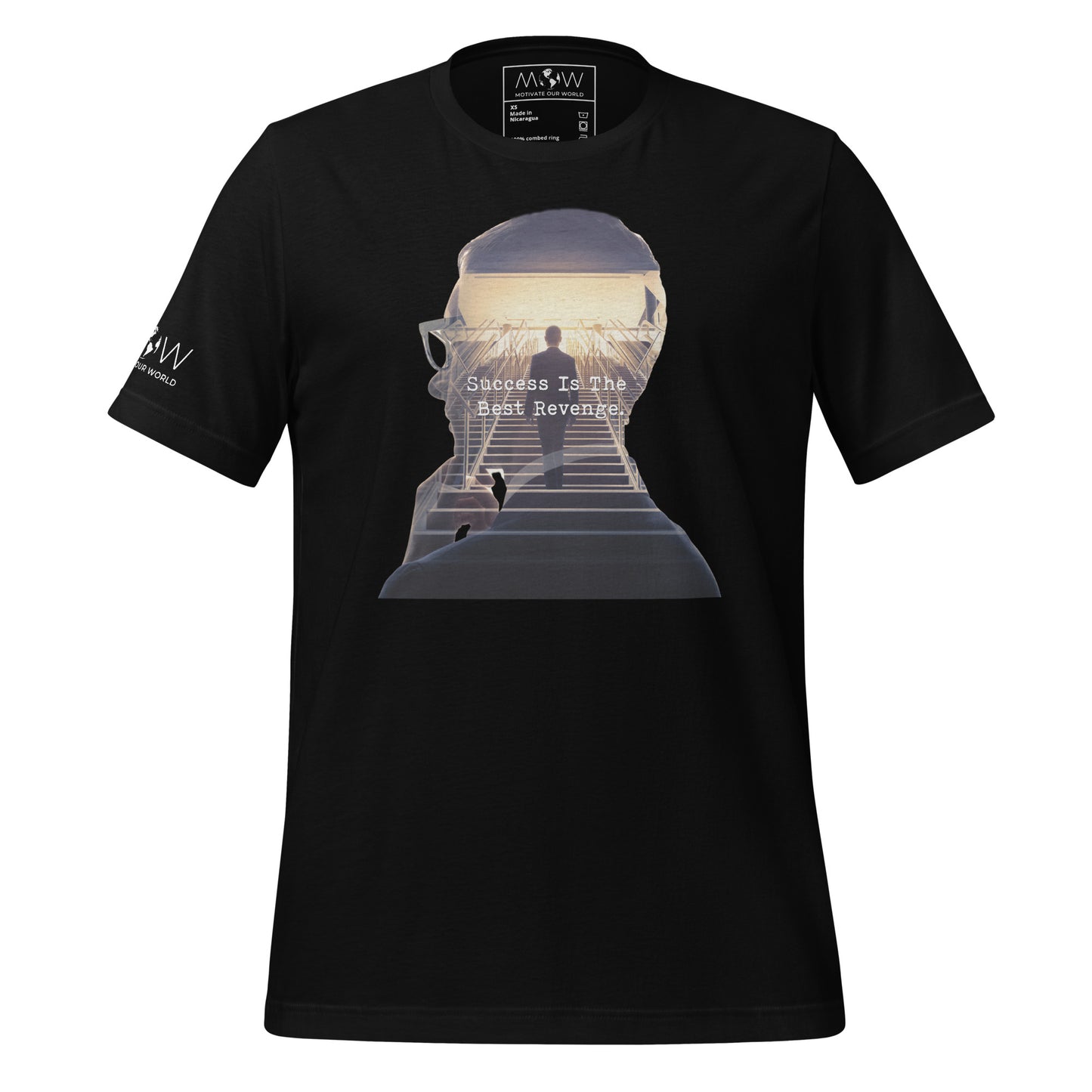 SUCCESS IS THE BEST REVENGE Men's Motivational Black T-Shirt
