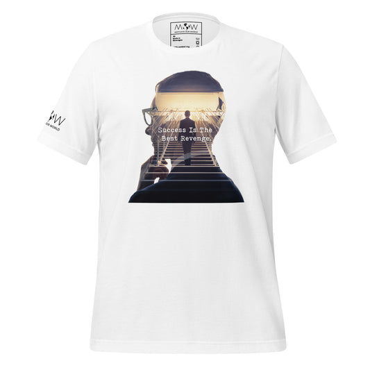 SUCCESS IS THE BEST REVENGE Men's Motivational White T-Shirt