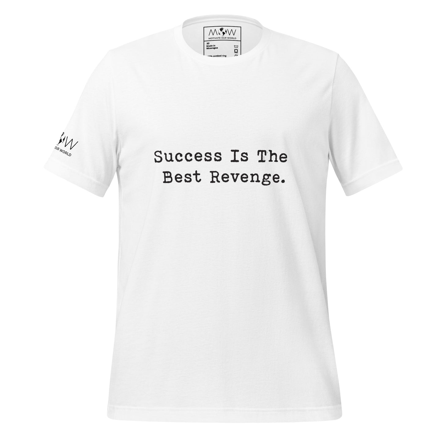 SUCCESS IS THE BEST REVENGE Men's Motivational White T-Shirt