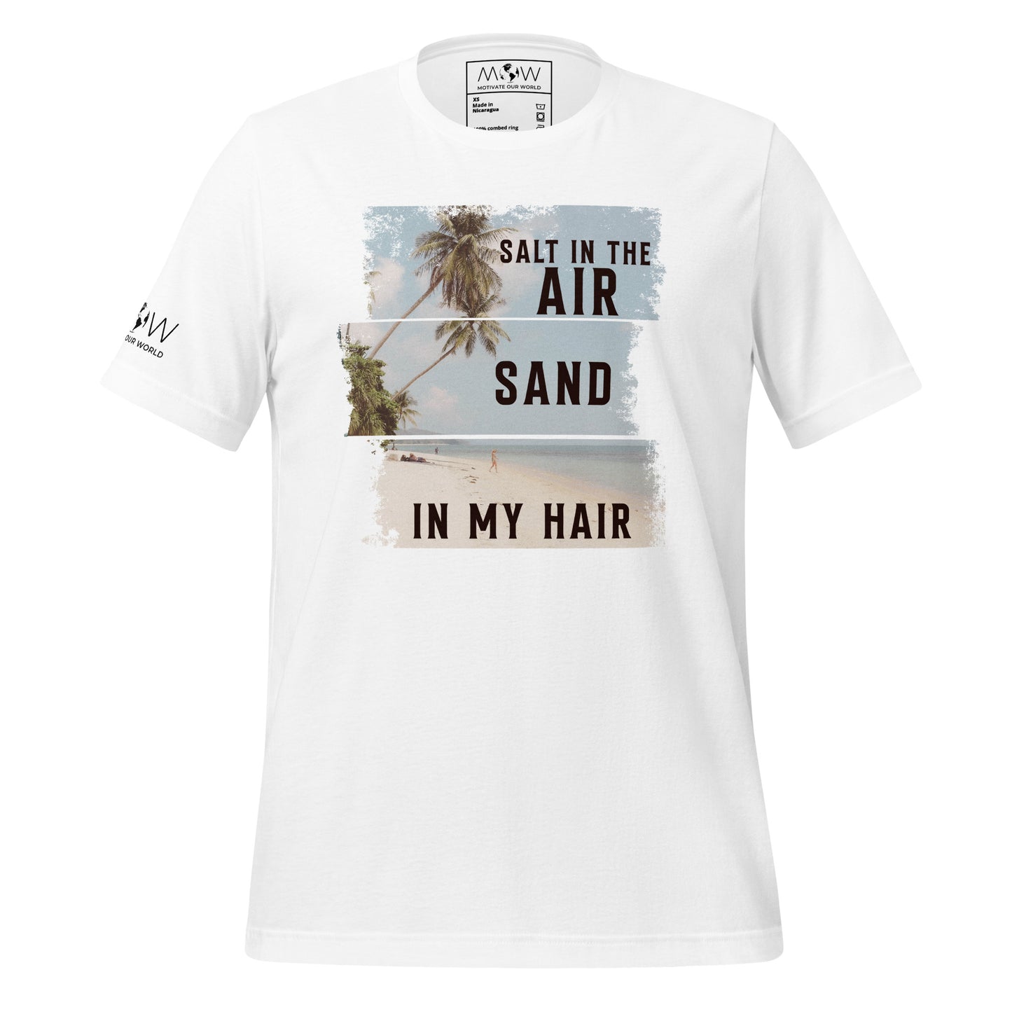 Salt in the Air, Sand in My Hair (Vintage Beach Design) Men's Motivational White T-Shirt