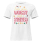 Saw Your Worst and I Stayed Floral White Motivational Women’s T-Shirt