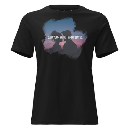 Saw Your Worst and I Stayed – Twilight Edition Black Motivational Women’s T-Shirt