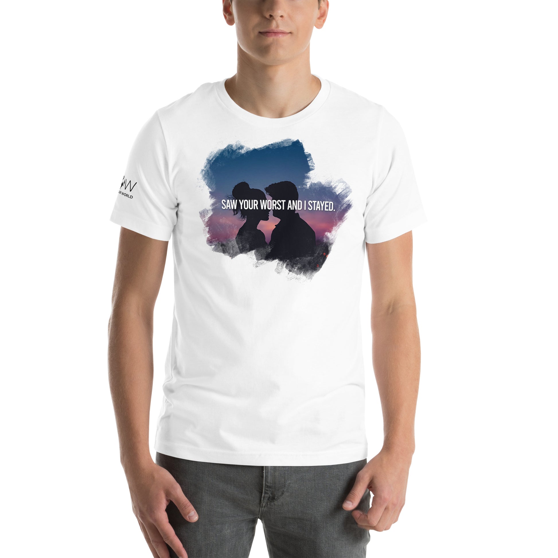 Saw Your Worst and I Stayed – Twilight Edition White Motivational Men's T-Shirt Lifestyle