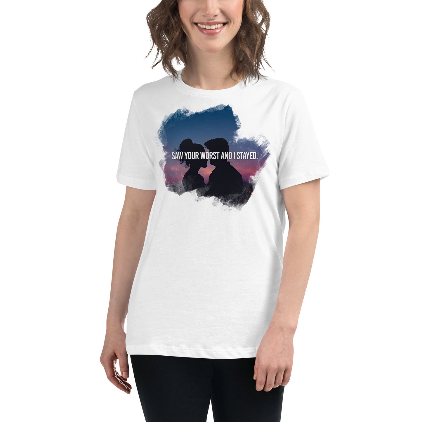 Saw Your Worst and I Stayed – Twilight Edition White Motivational Women’s T-Shirt Lifestyle