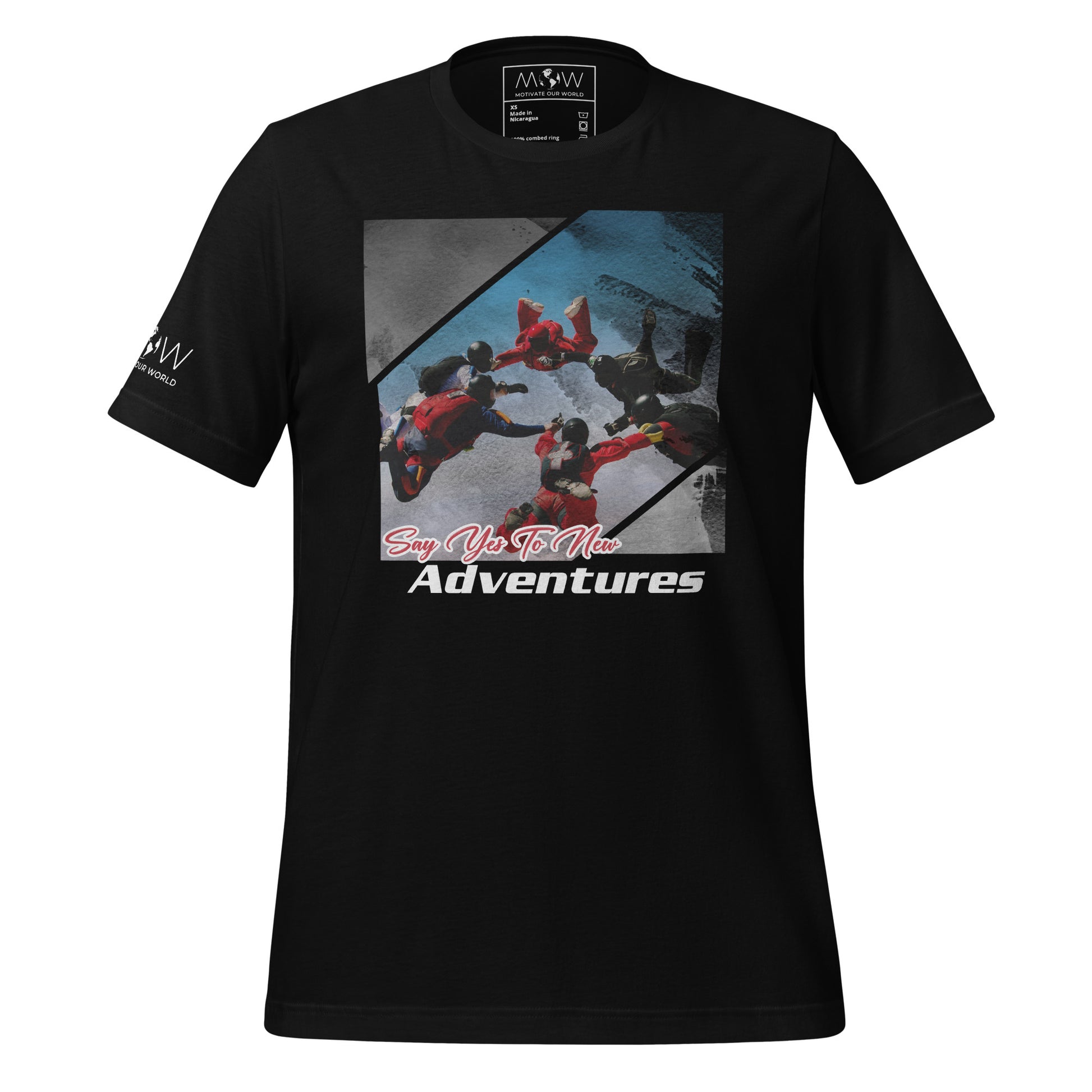 "Say Yes to New Adventure" Men's Motivational Black T-Shirt