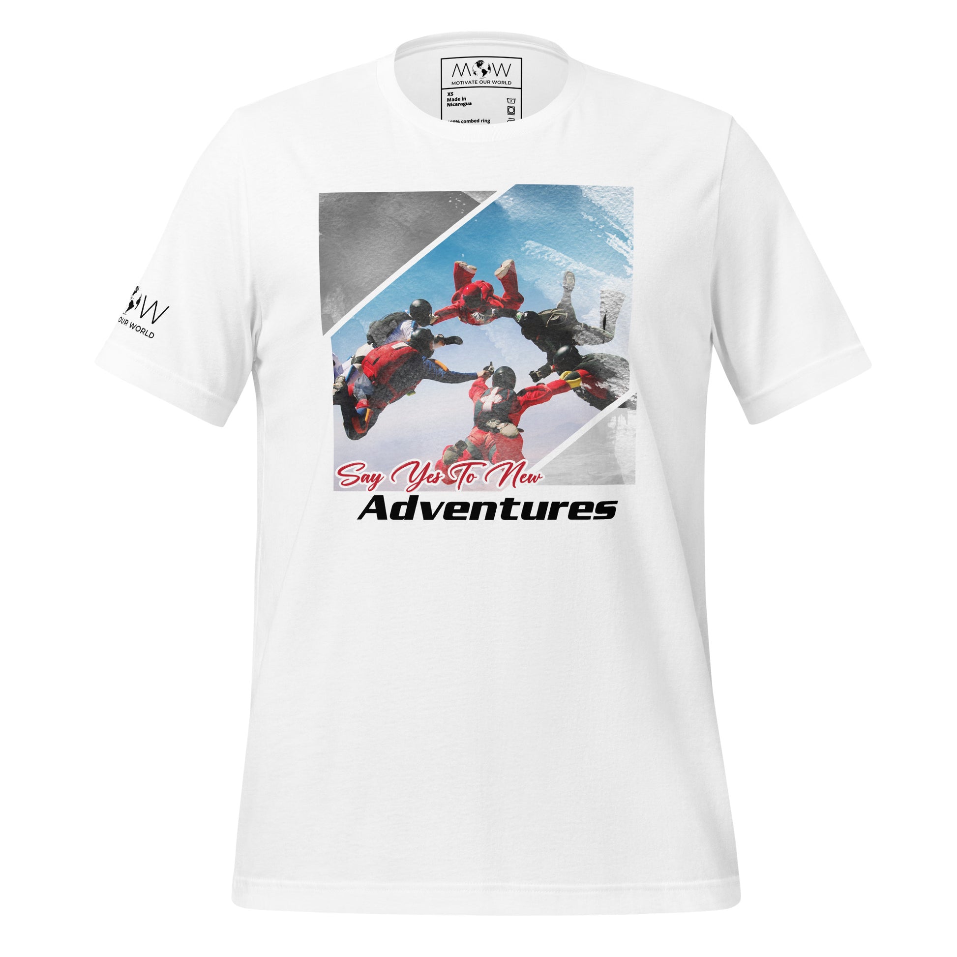 "Say Yes to New Adventure" Men's Motivational White T-Shirt