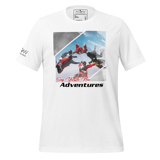 "Say Yes to New Adventure" Men's Motivational White T-Shirt