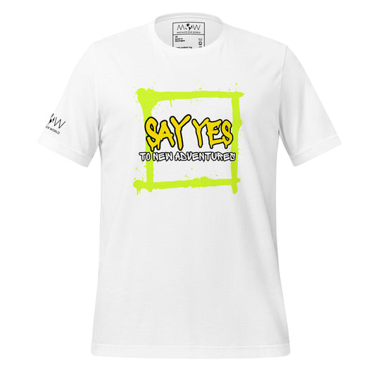 Say Yes to New Adventures Men's Motivational White T-Shirt