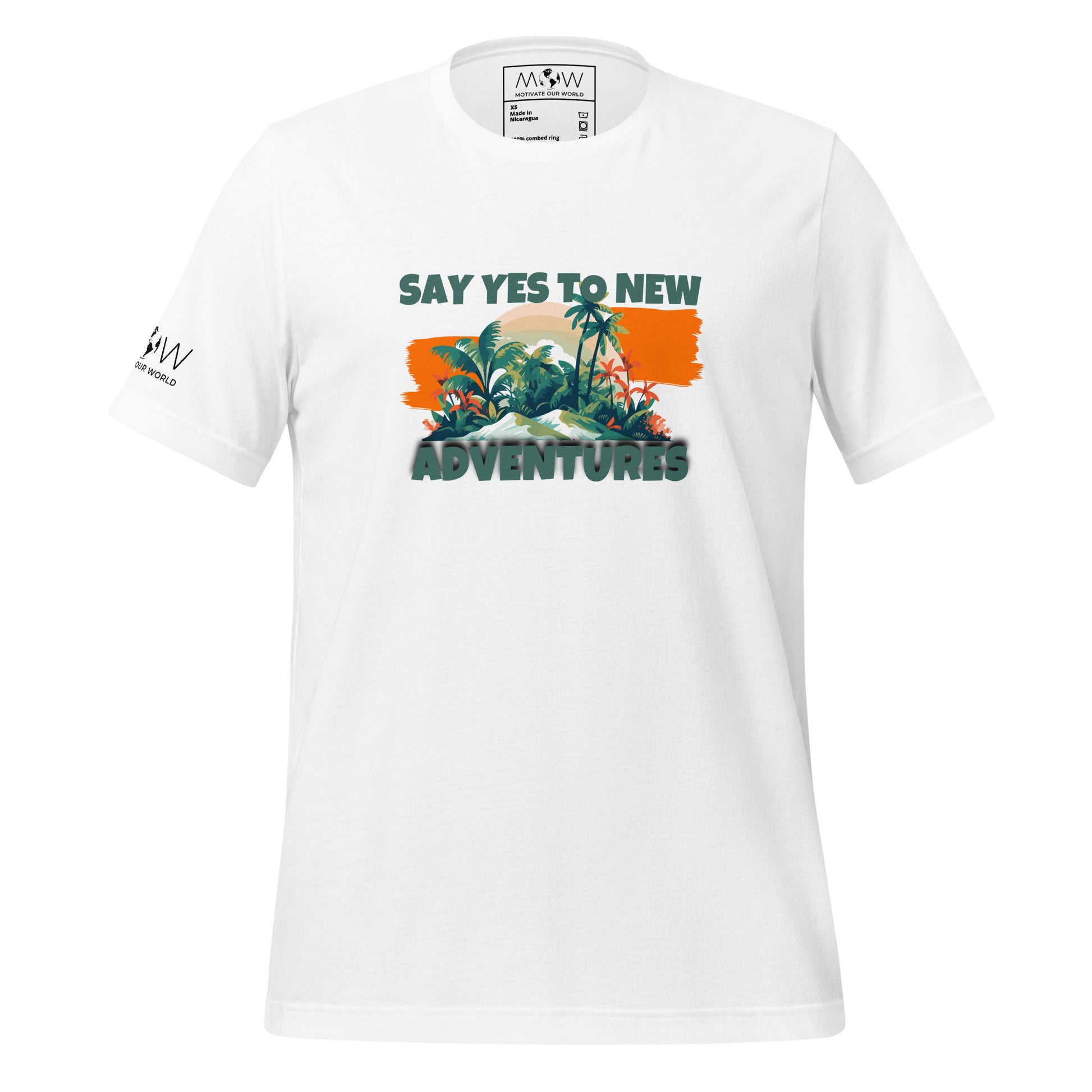 Say Yes to New Adventures Men's Motivational White T-Shirt