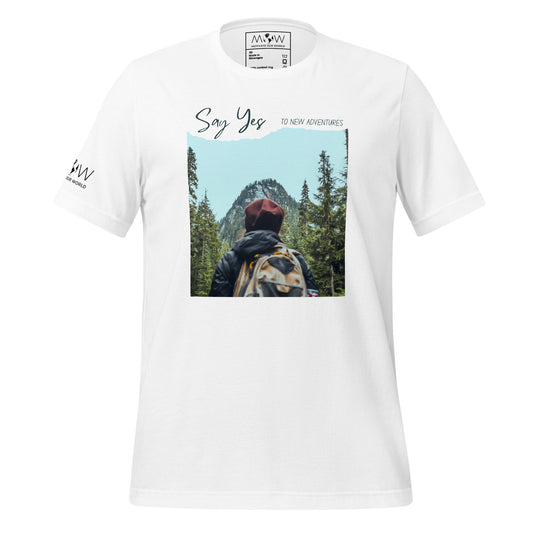 Say Yes to New Adventures Men's Motivational White T-Shirt