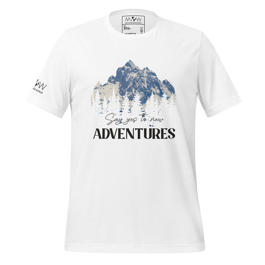 "Say Yes to New Adventures" Men's Motivational White T-Shirt