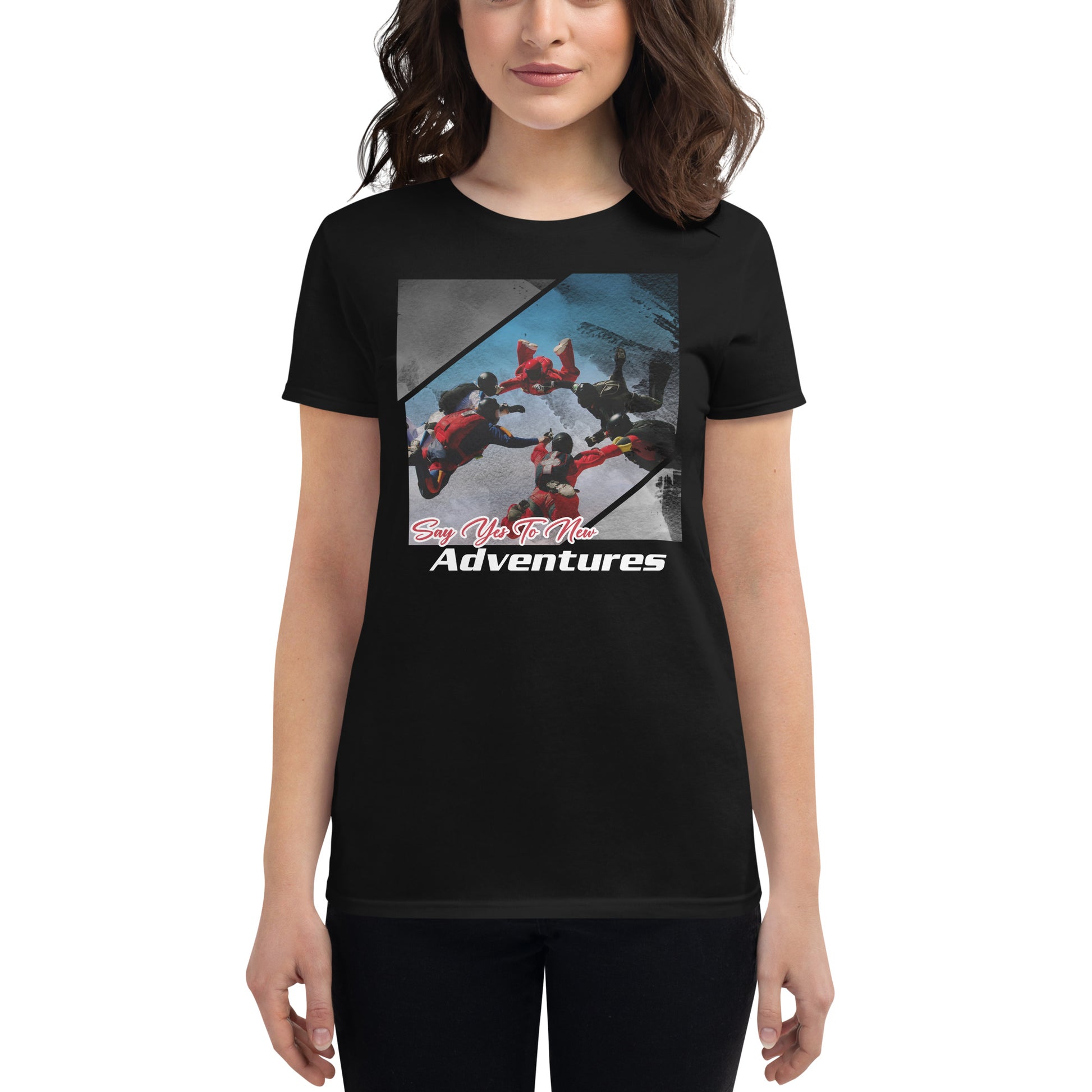 Say Yes to New Women’s Motivational Black T-Shirt