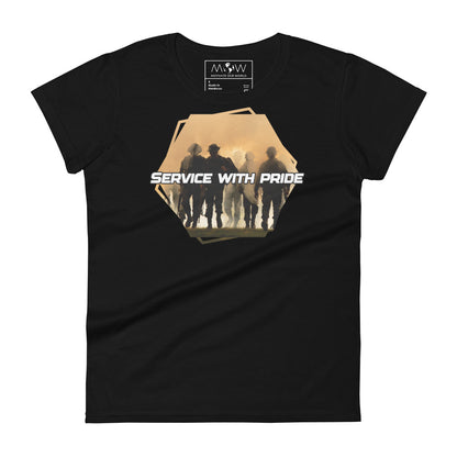 Service with Pride III Women’s Motivational Black T-Shirt