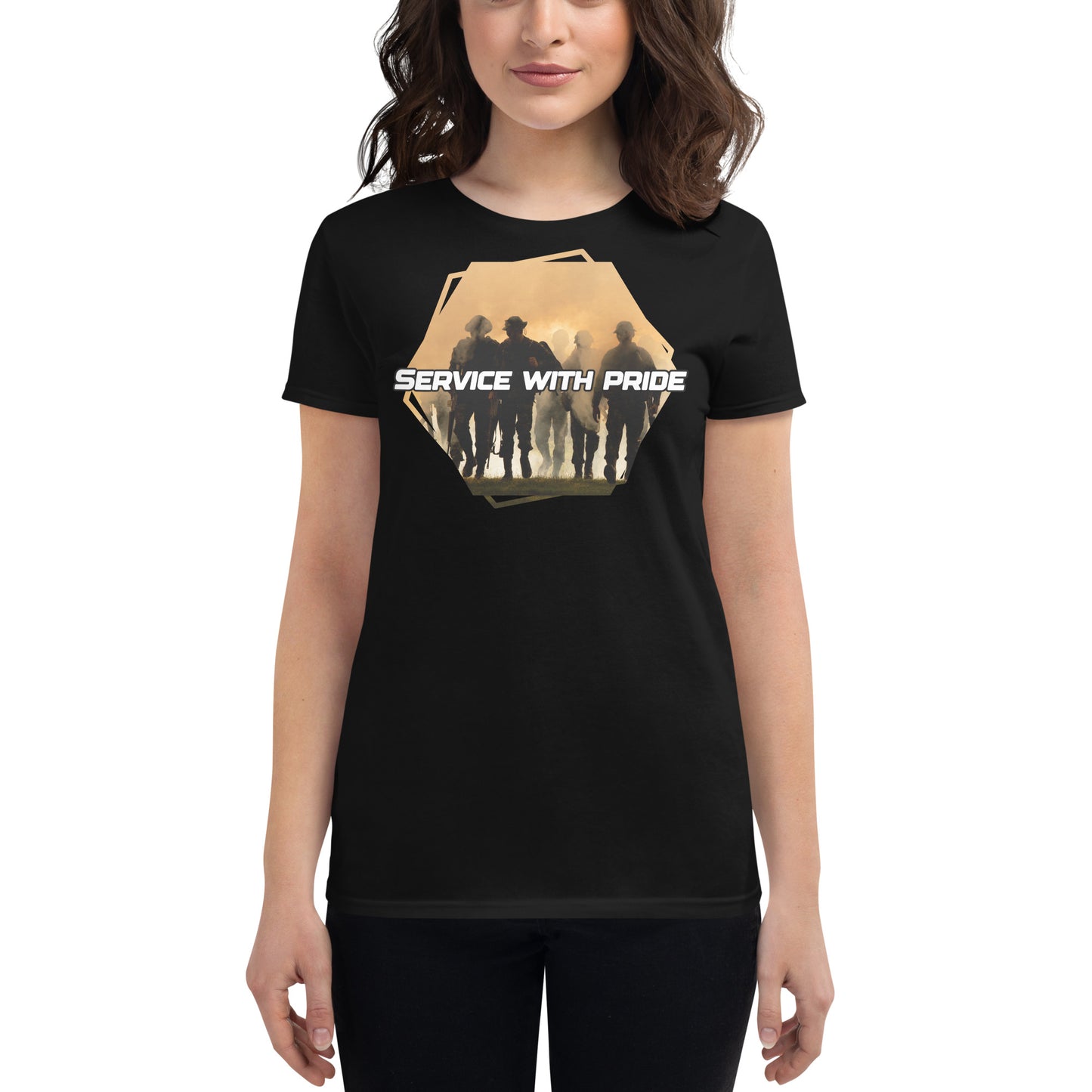 Service with Pride III Women’s Motivational Black T-Shirt