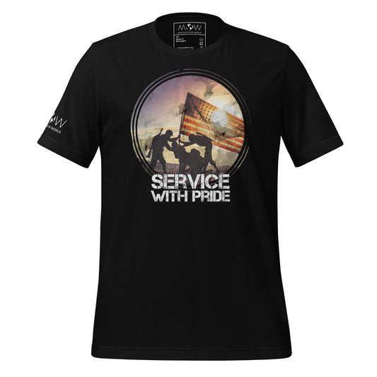 Service with Pride II Men's Motivational Black T-Shirt