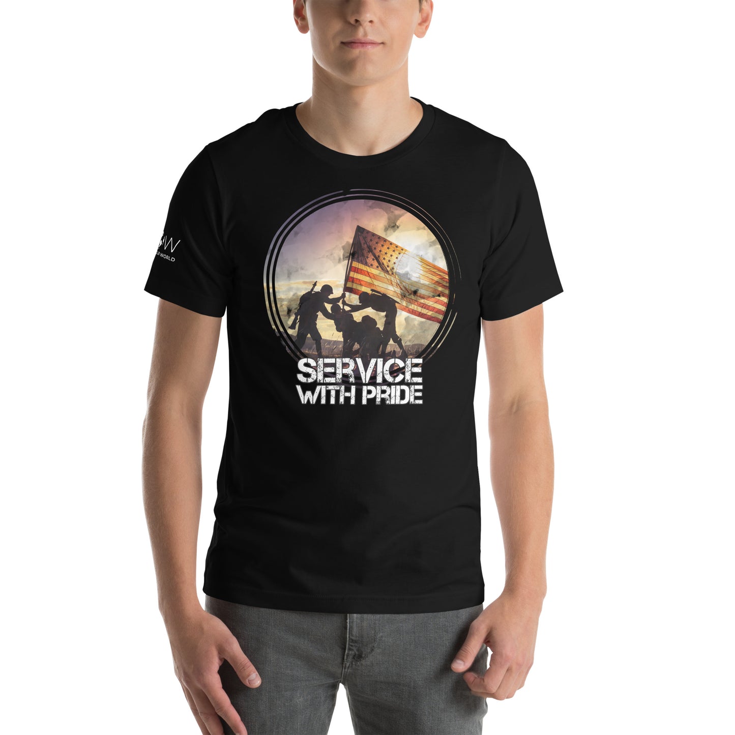 Service with Pride II Men's Motivational Black T-Shirt