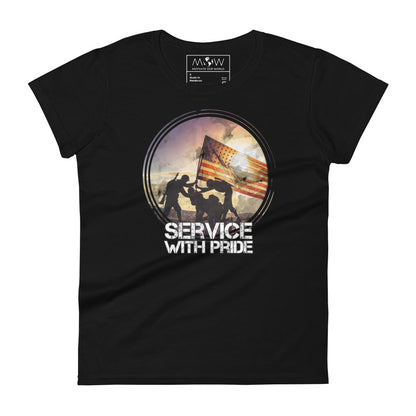 Service with Pride II Women’s Motivational Black T-Shirt