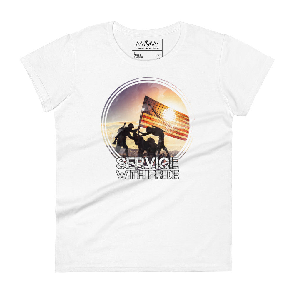 Service with Pride II Women’s Motivational White T-Shirt