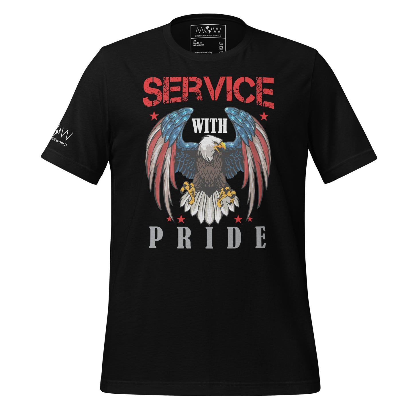 Service with Pride Men's Motivational Black T-Shirt
