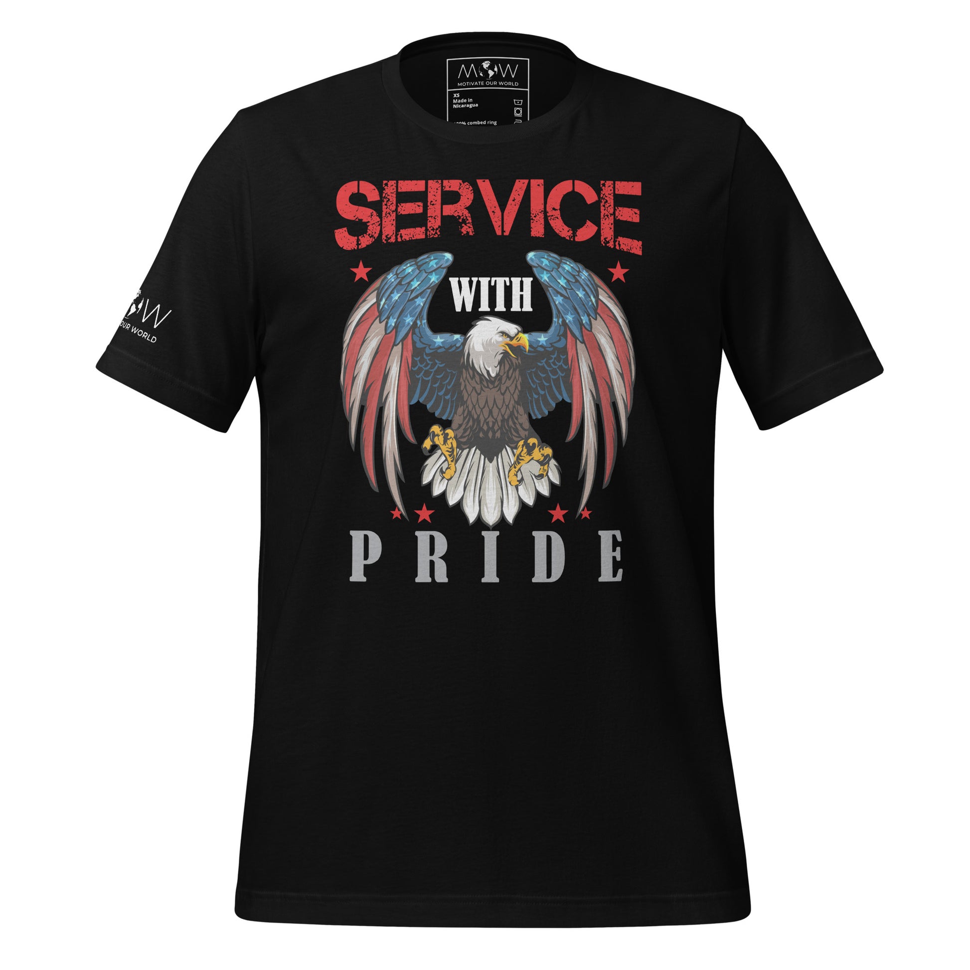 Service with Pride Men's Motivational Black T-Shirt