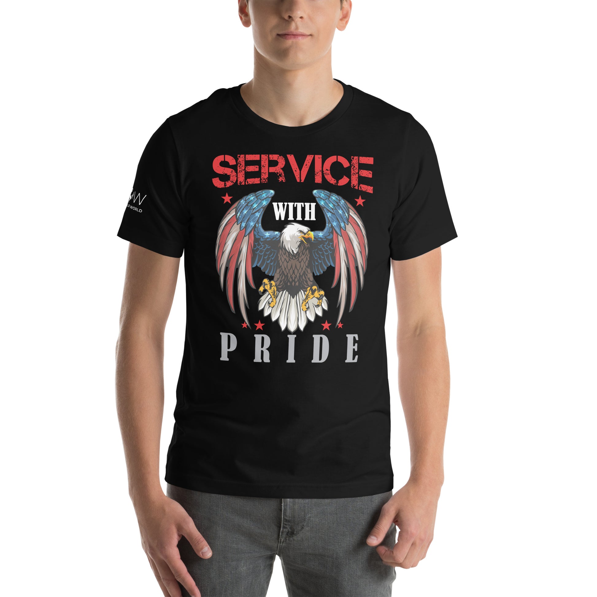 Service with Pride Men's Motivational Black T-Shirt
