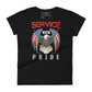 Service with Pride Women’s Motivational Black T-Shirt