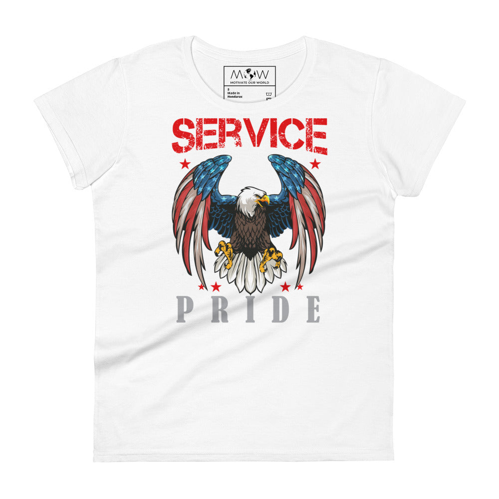 Service with Pride Women’s Motivational White T-Shirt