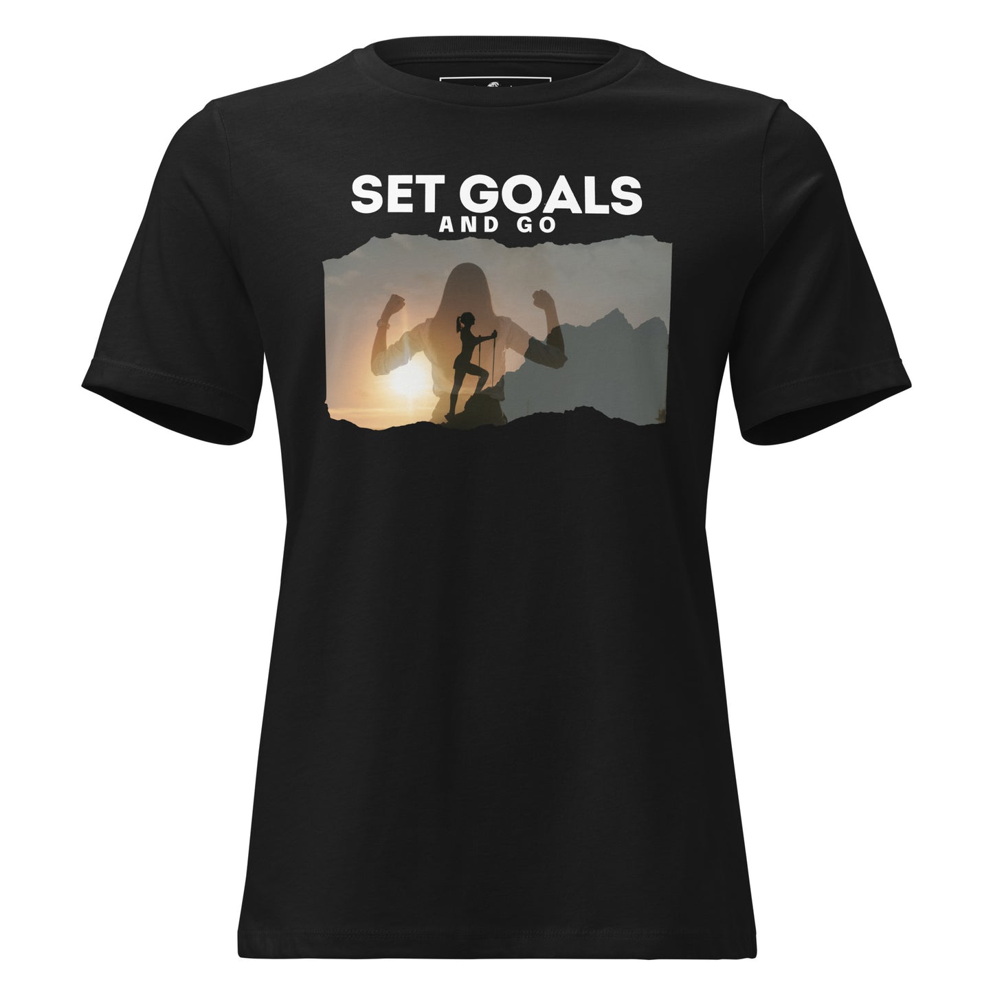 Set Goals Black Motivational Women’s T-Shirt