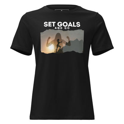 Set Goals Black Motivational Women’s T-Shirt