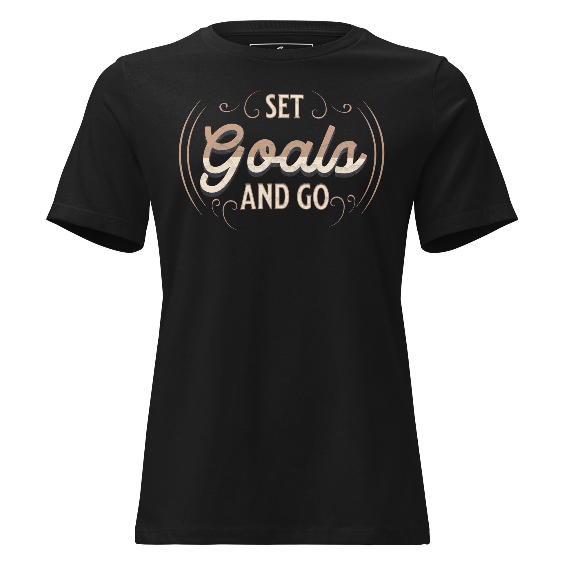 "Set Goals and Go" Black Motivational Women’s T-Shirt