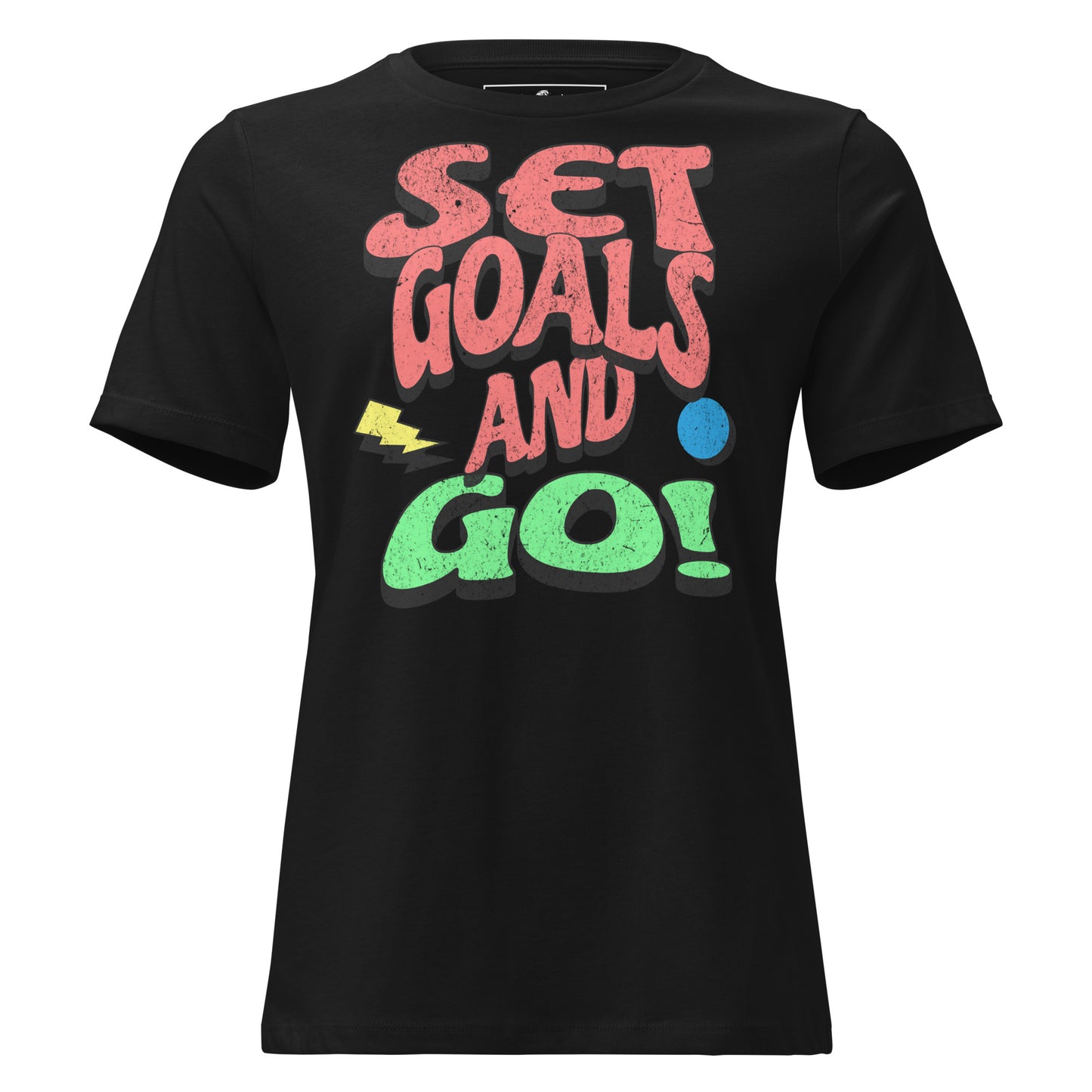 "Set Goals and Go Bold" Black Motivational Women’s T-Shirt