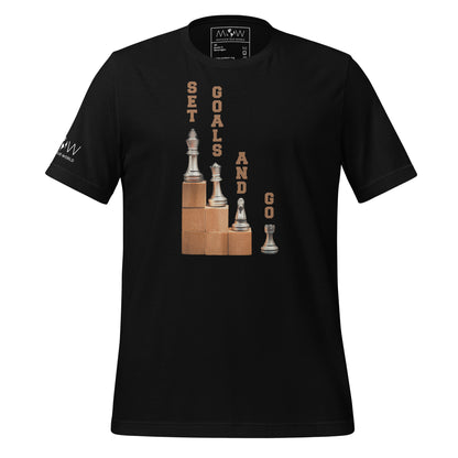 "Set Goals and Go" Men's Motivational Black T-Shirt