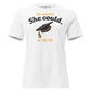 "She Believed She Could, So She Did" Graduation Cap White Motivational Women’s T-Shirt