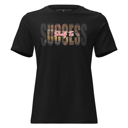 Shelf to Success Black Motivational Women’s T-Shirt
