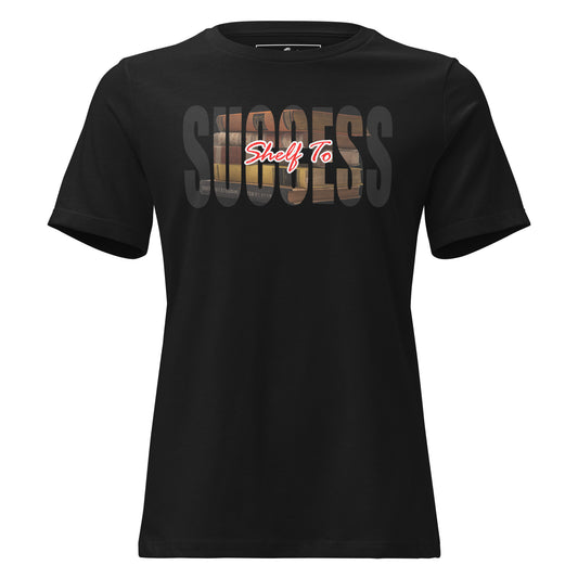 Shelf to Success Black Motivational Women’s T-Shirt