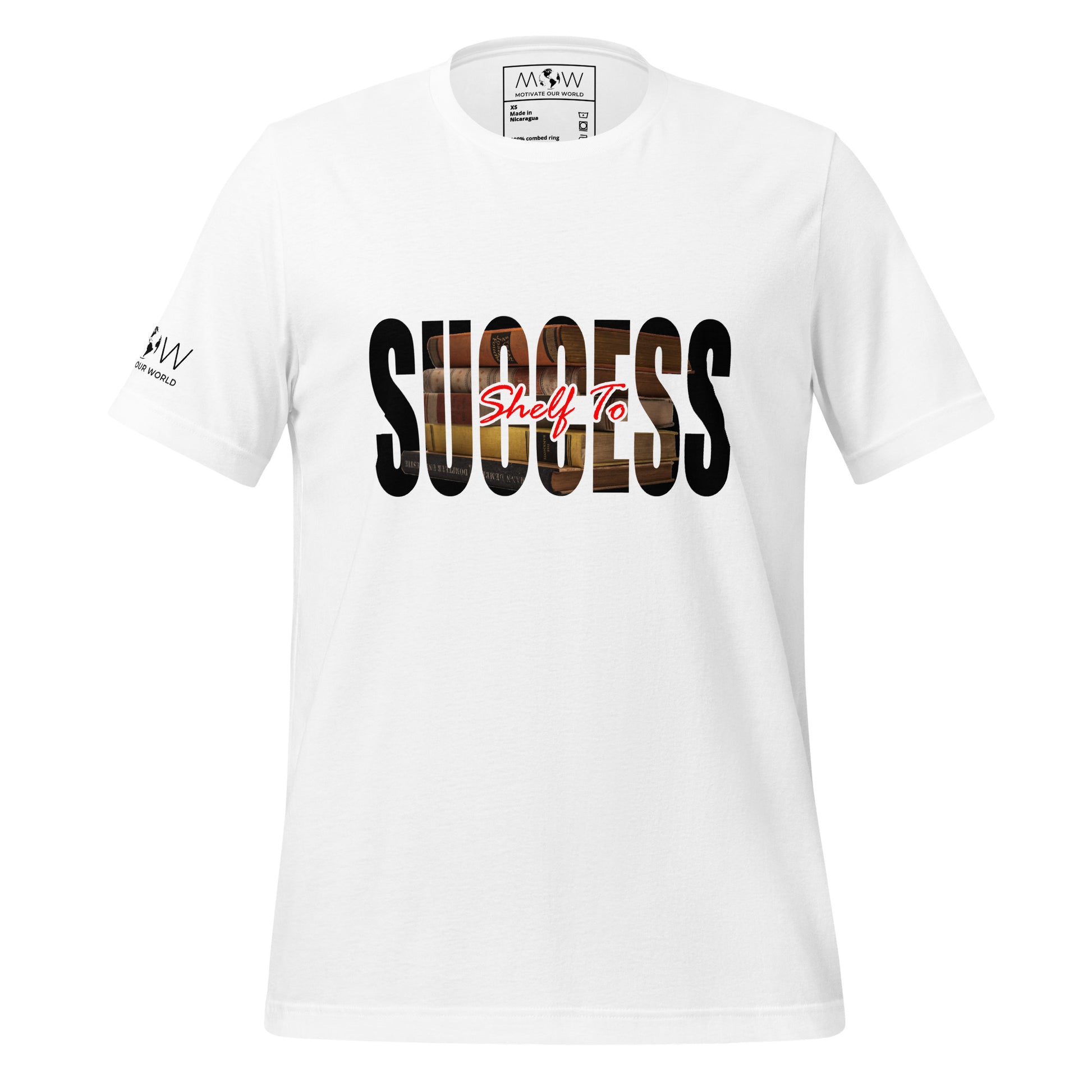 Shelf to Success Men's Motivational White T-Shirt