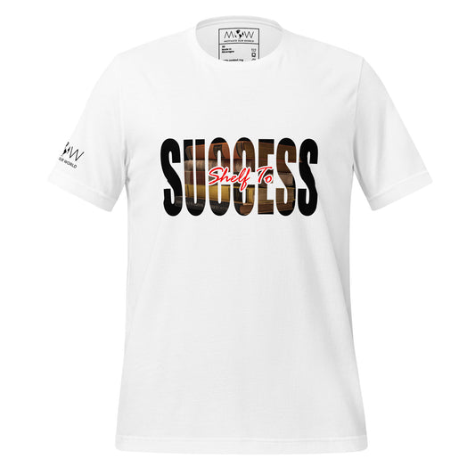 Shelf to Success Men's Motivational White T-Shirt