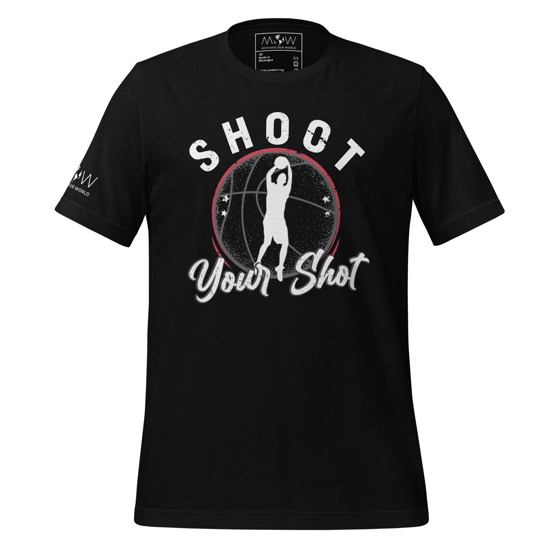 Shoot Your Shot Basketball Men’s Motivational Black T-Shirt