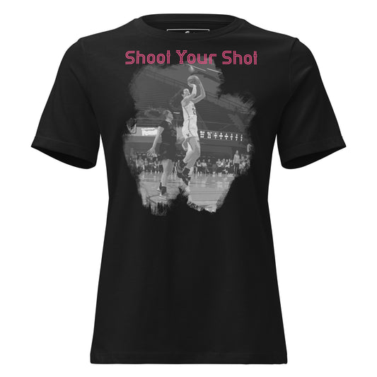 "Shoot Your Shot" Black Motivational Women’s T-Shirt