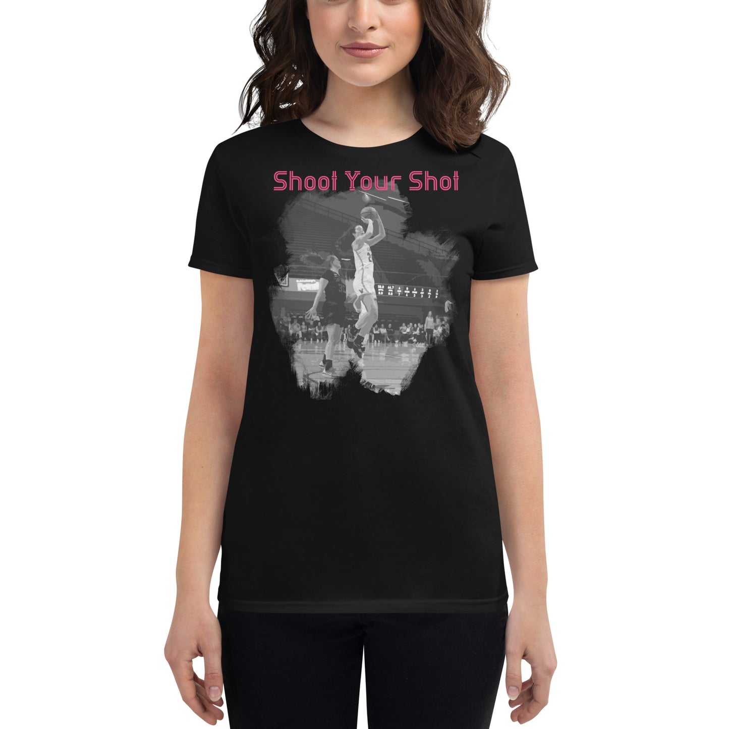 Shoot Your Shot II Women’s Motivational Black T-Shirt
