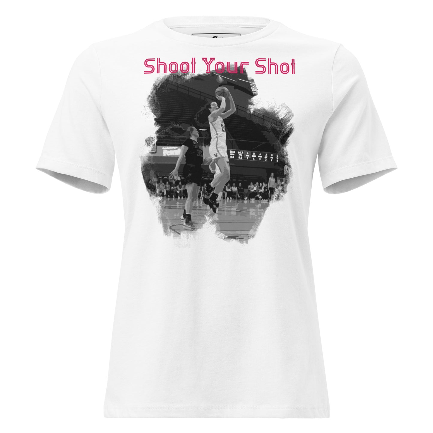 "Shoot Your Shot" White Motivational Women’s T-Shirt