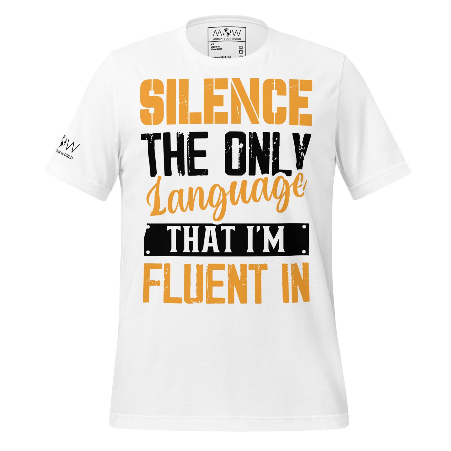 Silence Is My Language – Bold Statement White Motivational Men's T-Shirt