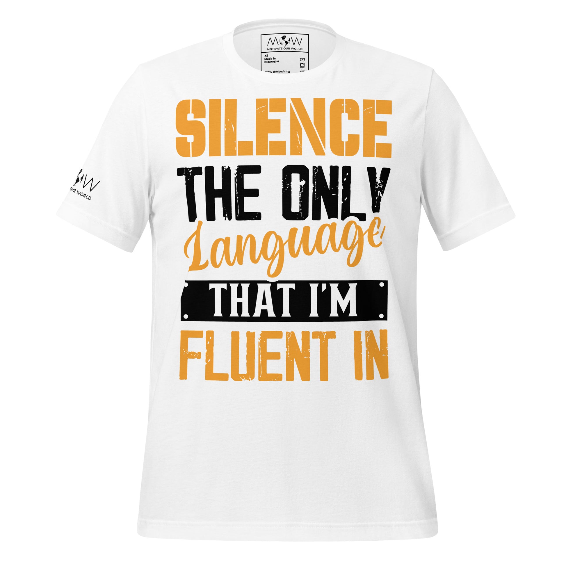 Silence Is My Language – Bold Statement White Motivational Men's T-Shirt