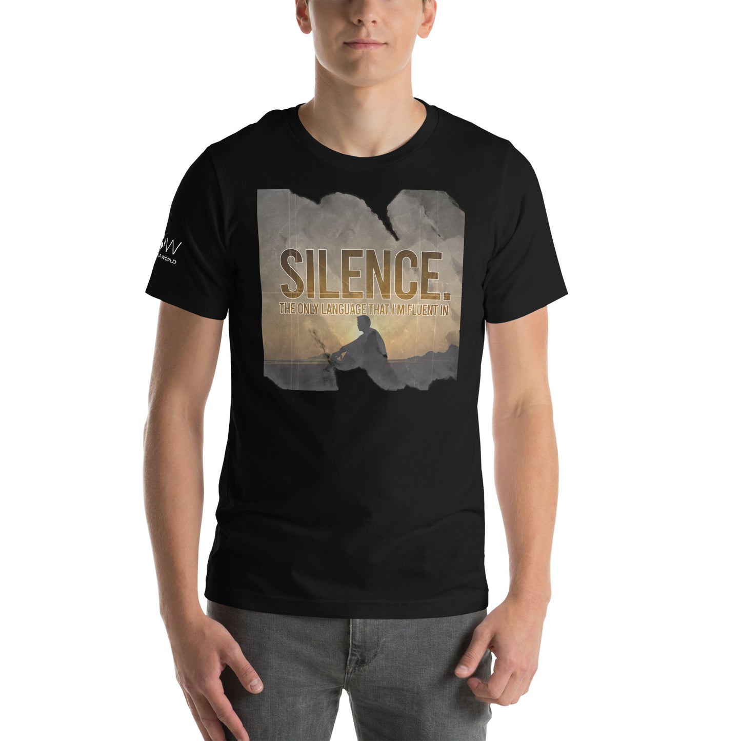Silence – Sunset Reflection Edition Black Motivational Men's T-Shirt Lifestyle