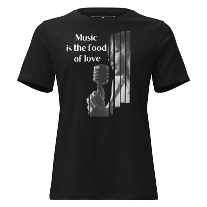 Sing Your Truth - Music Is the Food Of Love Black Motivational Women’s T-Shirt