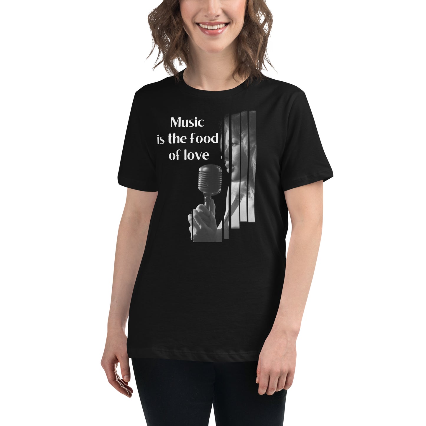 Sing Your Truth - Music Is the Food Of Love Black Motivational Women’s T-Shirt Lifestyle